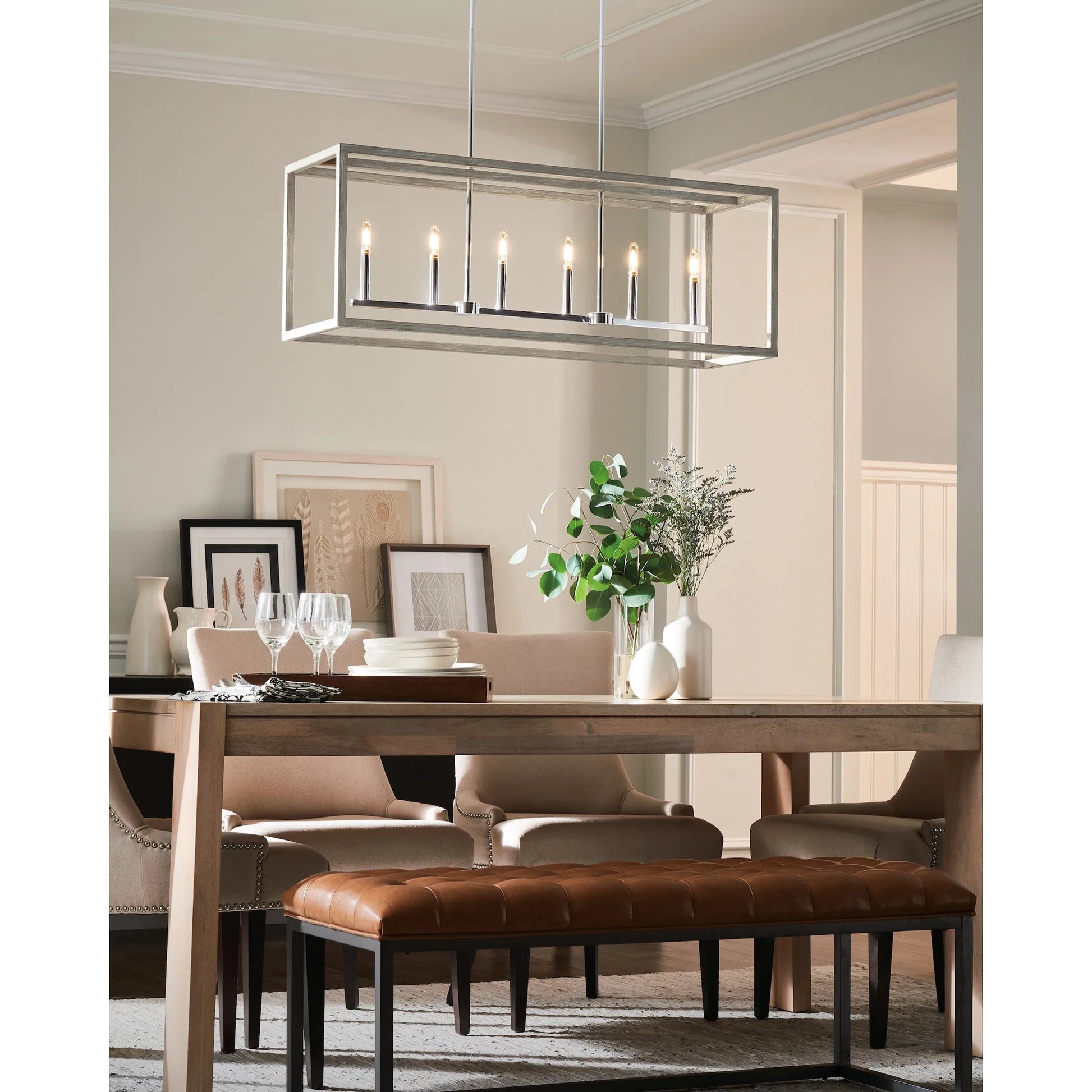 Moffet Street Six Light Island Pendant by Visual Comfort & Co.. Made from steel in a unique style.