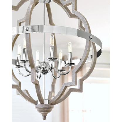 Socorro Six Light Hall / Foyer by Visual Comfort & Co. in stardust. Made from steel in a traditional style.