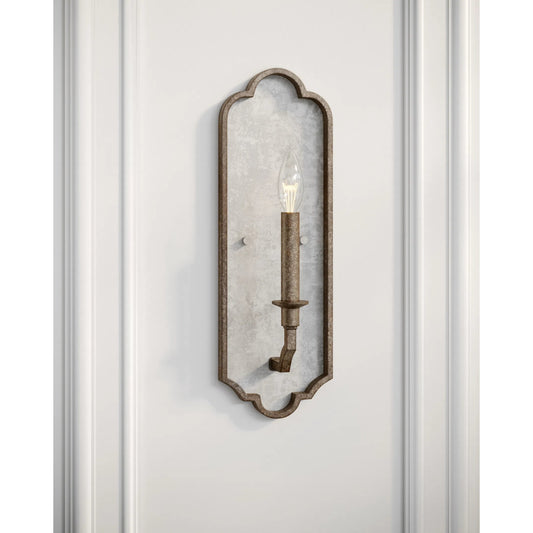 Spruce One Light Wall / Bath Sconce by Visual Comfort & Co. in distressed white wood. Made from steel in a unique style.