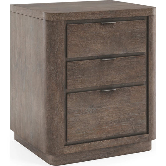 Outline Small Nightstand by Bernhardt in cassel. Made from wood in a unique style.