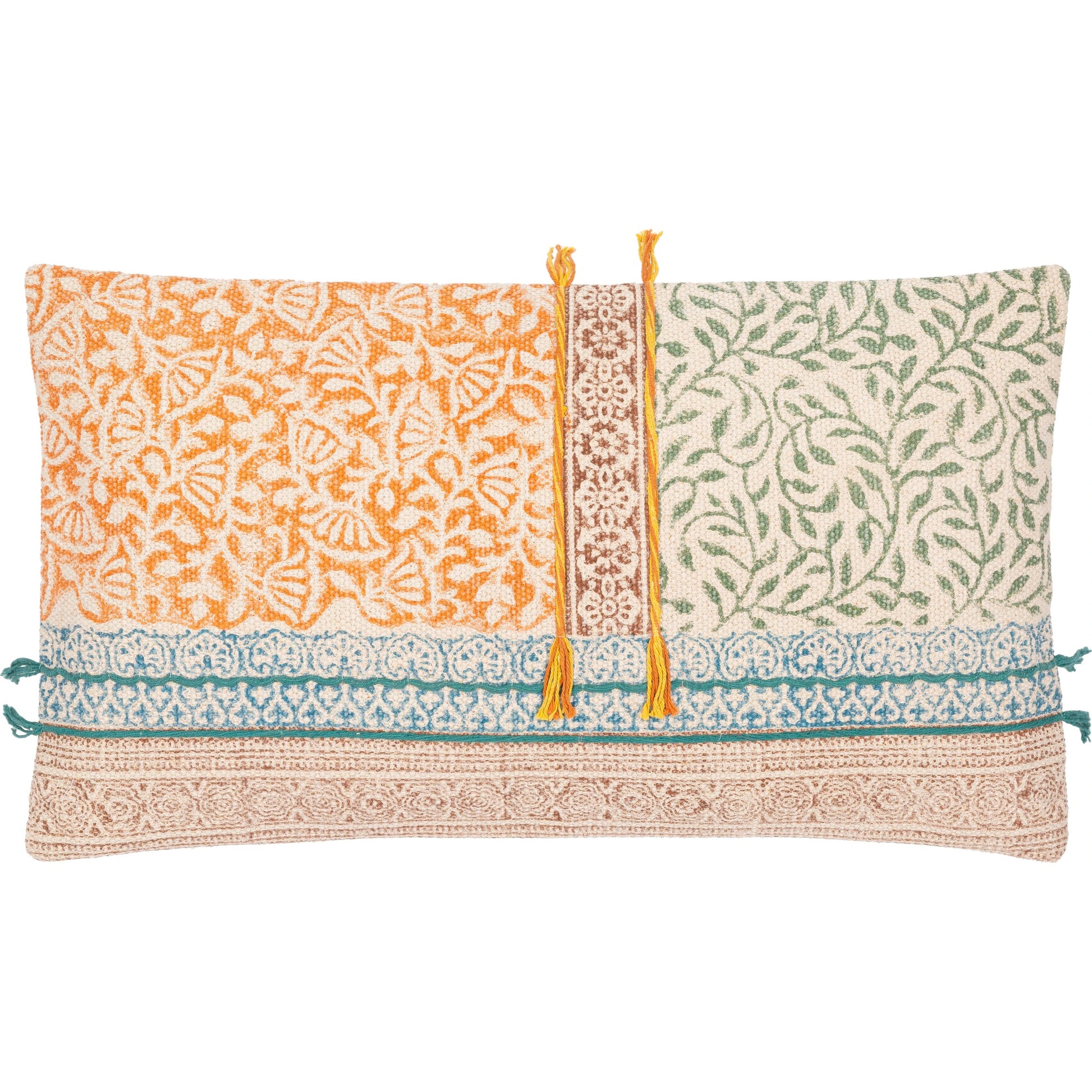 Sanga Pillow - 23884 by Livabliss in light beige, orange. Made from 95% cotton, 5% viscose, 100% cotton in a cottage & farmhouse style.