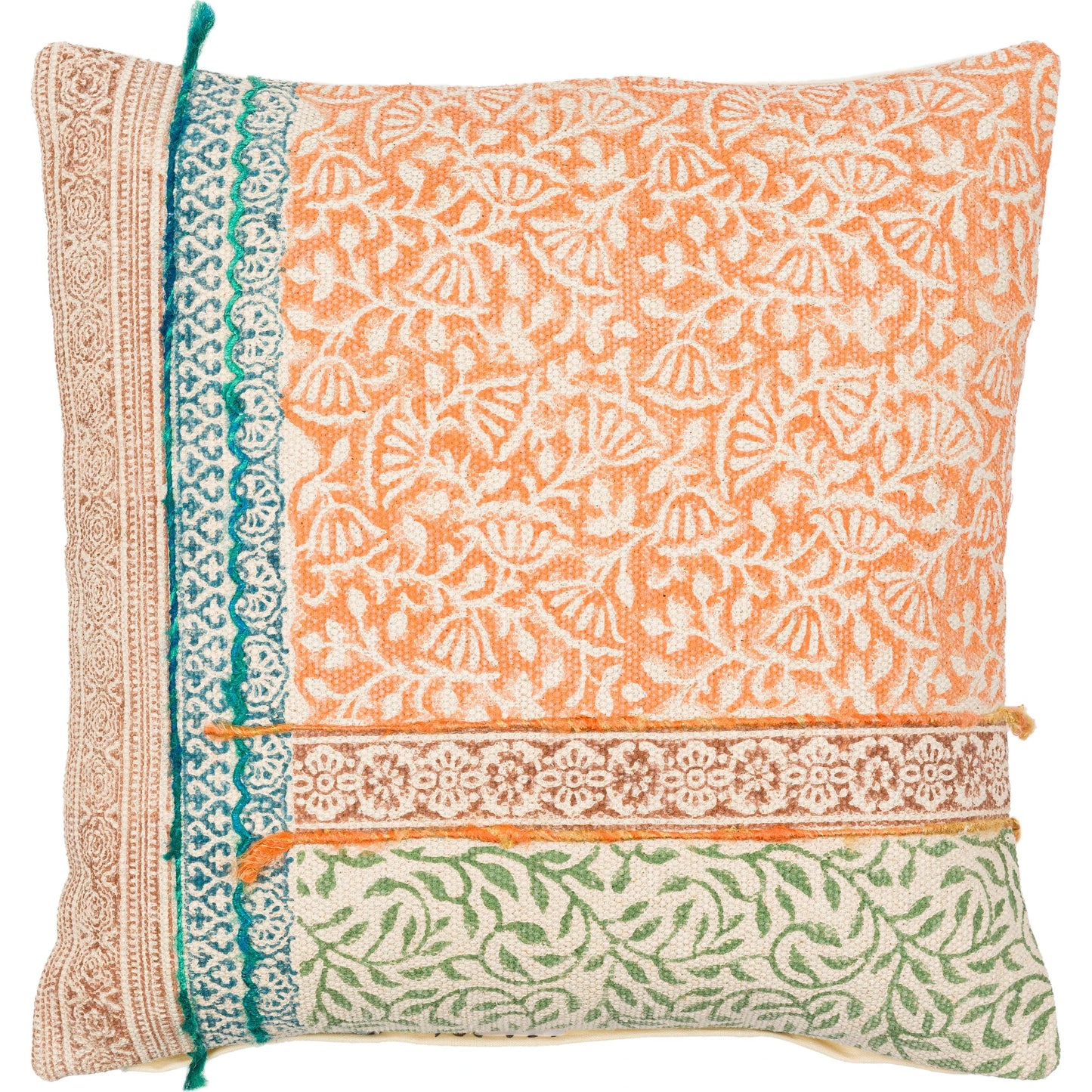 001 SI-1890144,SI-1890145,SI-1890146,SI-1890147,SI-1890148,SI-1890149 | Primary Silo | Sanga Pillow - 23884 by Livabliss in light beige, orange. Made from 95% cotton, 5% viscose, 100% cotton in a cottage & farmhouse style.