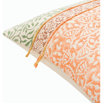 Sanga Pillow - 23884 by Livabliss in light beige, orange. Made from 95% cotton, 5% viscose, 100% cotton in a cottage & farmhouse style.