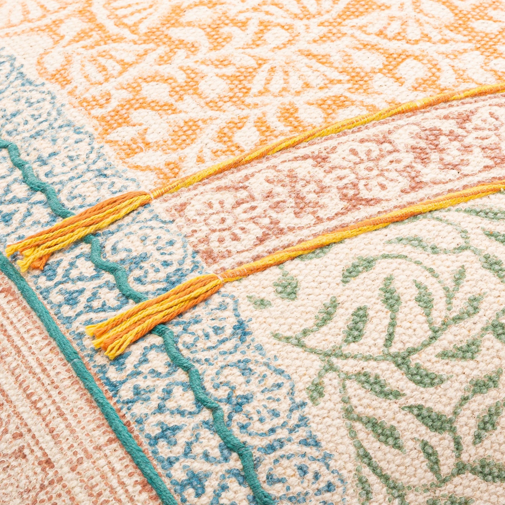 Sanga Pillow - 23884 by Livabliss in light beige, orange. Made from 95% cotton, 5% viscose, 100% cotton in a cottage & farmhouse style.