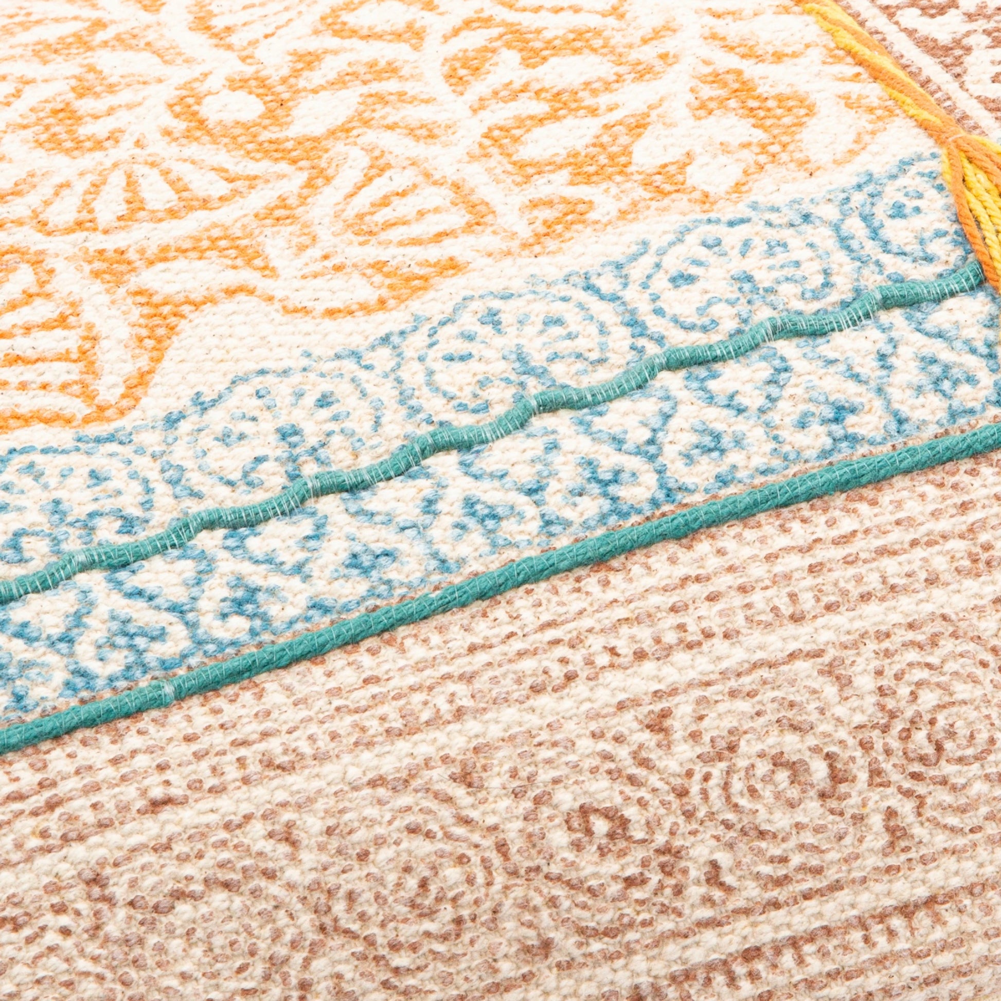 Sanga Pillow - 23884 by Livabliss in light beige, orange. Made from 95% cotton, 5% viscose, 100% cotton in a cottage & farmhouse style.