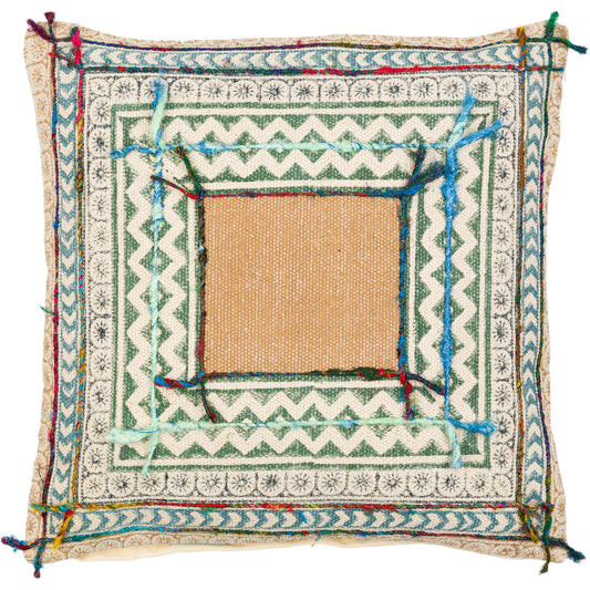 Sanga Pillow - 26119 by Livabliss in light beige, tan. Made from 93% cotton, 7% viscose, 100% cotton in a eclectic & global style.