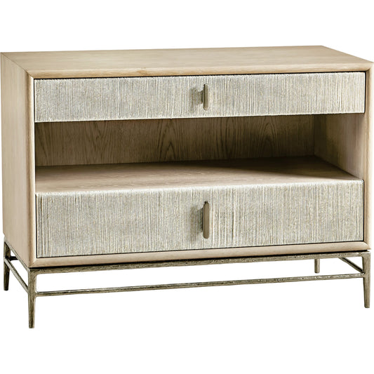 Water Clapotis Danish Cord Nightstand by Jonathan Charles in bleached oak. Made from oak, danish cord, metal in a unique style.