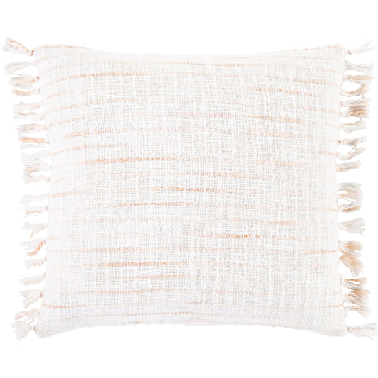 Saugatuck Pillow - 15770 by Surya in white, blush, peach. Made from 70% cotton, 30% acrylic, 100% cotton in a modern style.