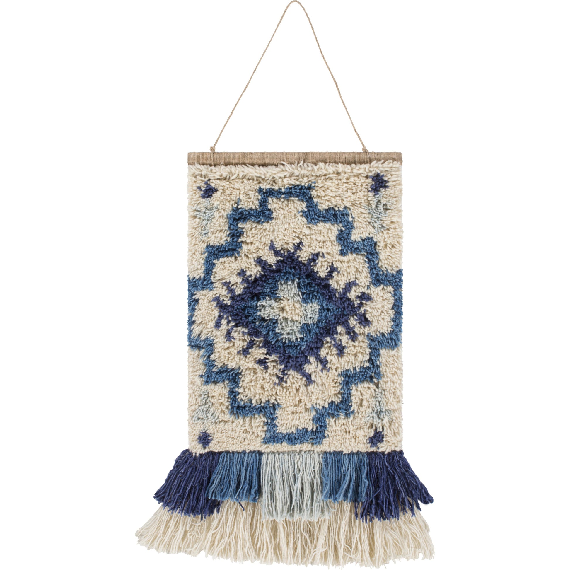 Santiago Indoor/Outdoor Wall Hanging by Surya in blue, cream. Made from 100% wool in a eclectic & global style.
