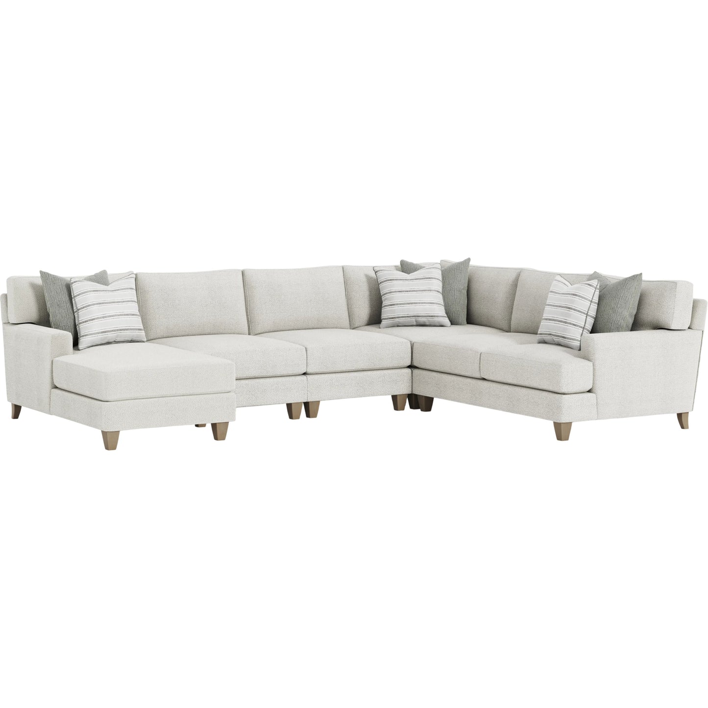 000 SI-2534141 | Primary Silo | Mila 5-PIECE Left Facing Fabric Sectional by Bernhardt in white. Made from fabric in a unique style.