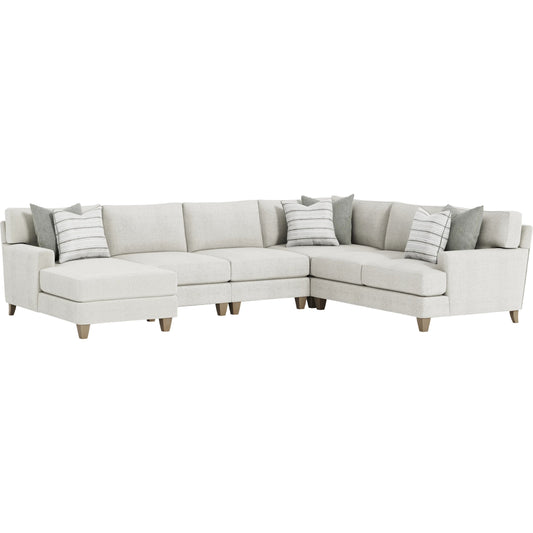 Mila 5-PIECE Left Facing Fabric Sectional by Bernhardt in white. Made from fabric in a unique style.