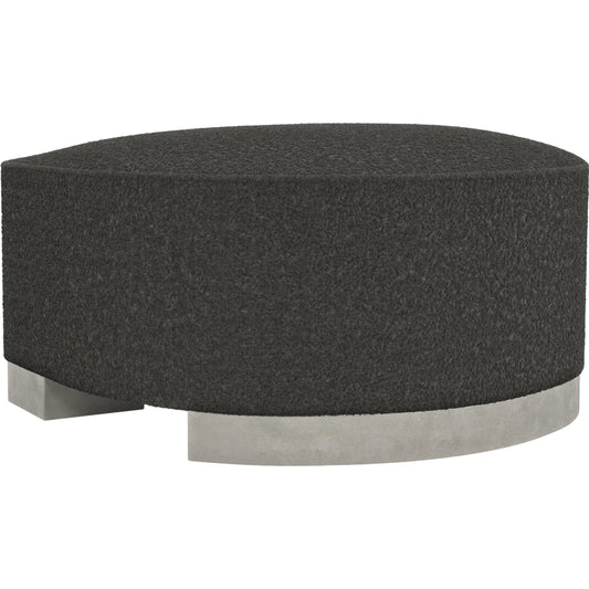Lounge Act Ottoman by Caracole in midnight and dusty silver. Made from birch in a modern style.