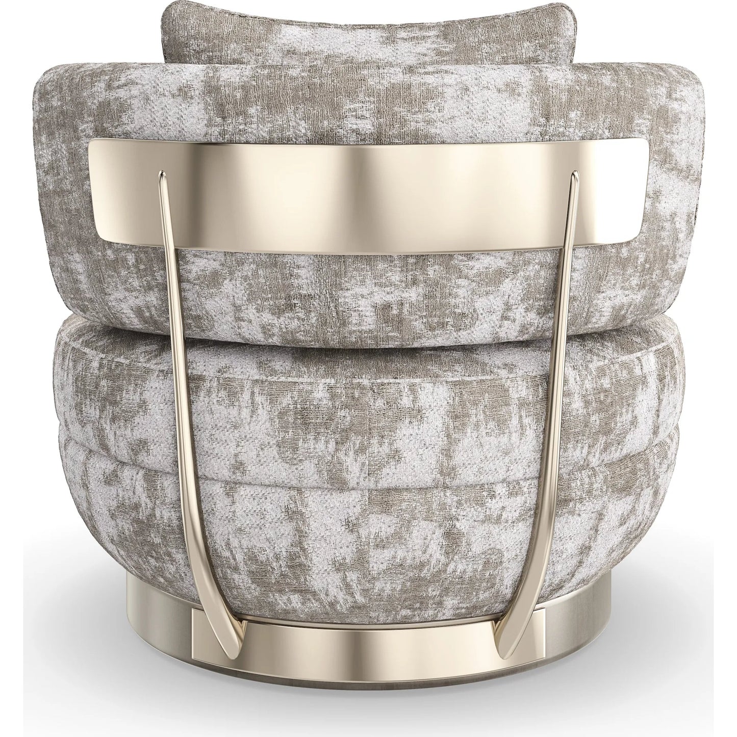 003 SI-2193885 | Additional Silo | Celeste Swivel Chair by Caracole in whisper of gold, charcoal leaf. Made from birch, metal in a modern style.