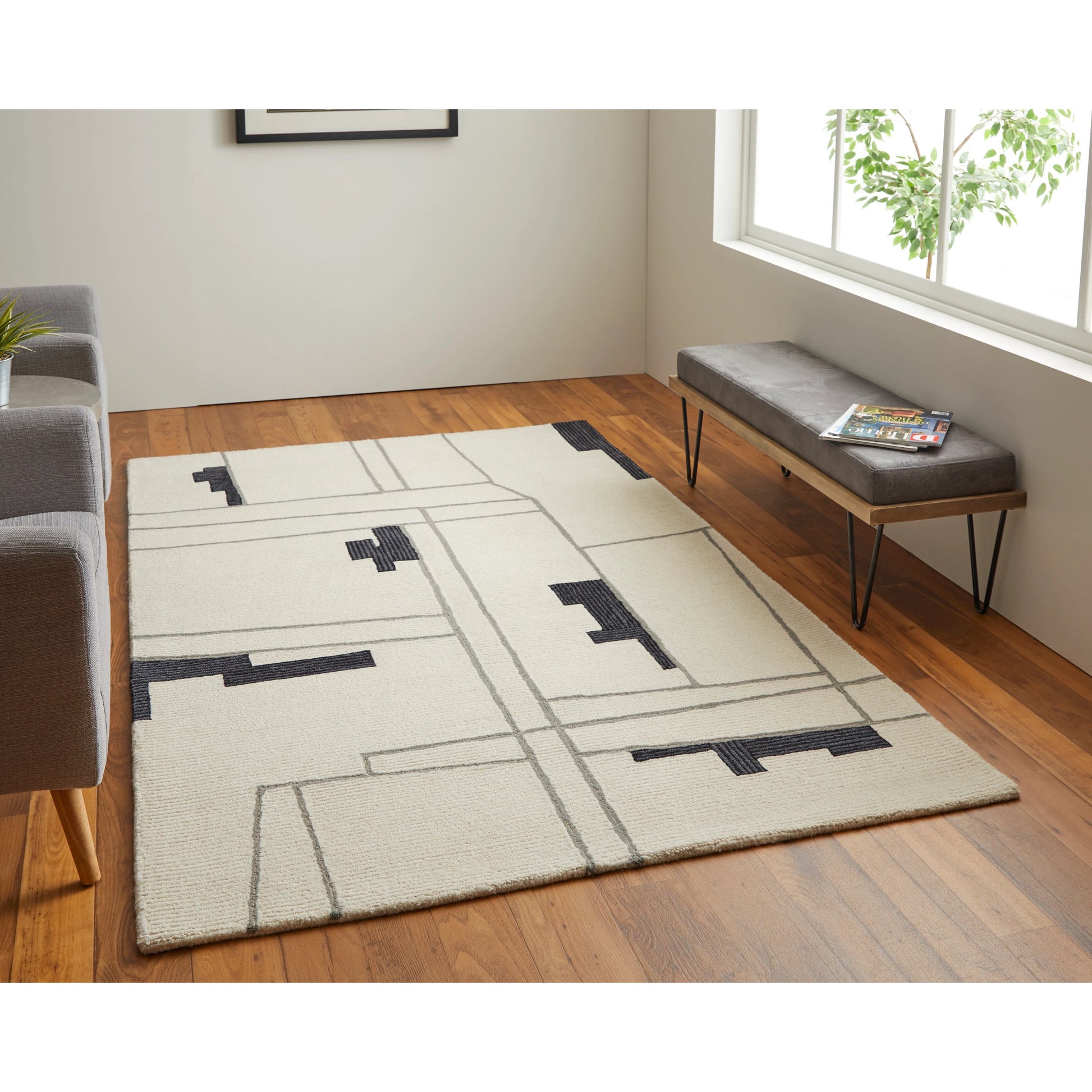 Maguire Transitional Rug - 8902F by Feizy in ivory, gray, taupe. Made from wool, nylon in a unique style.