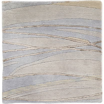 Shibui SH-7406 Indoor/Outdoor Rug by Surya in light blue, light gray, light sage, off-white, brown. Made from 100% semi-worsted new zealand wool in a unique style.