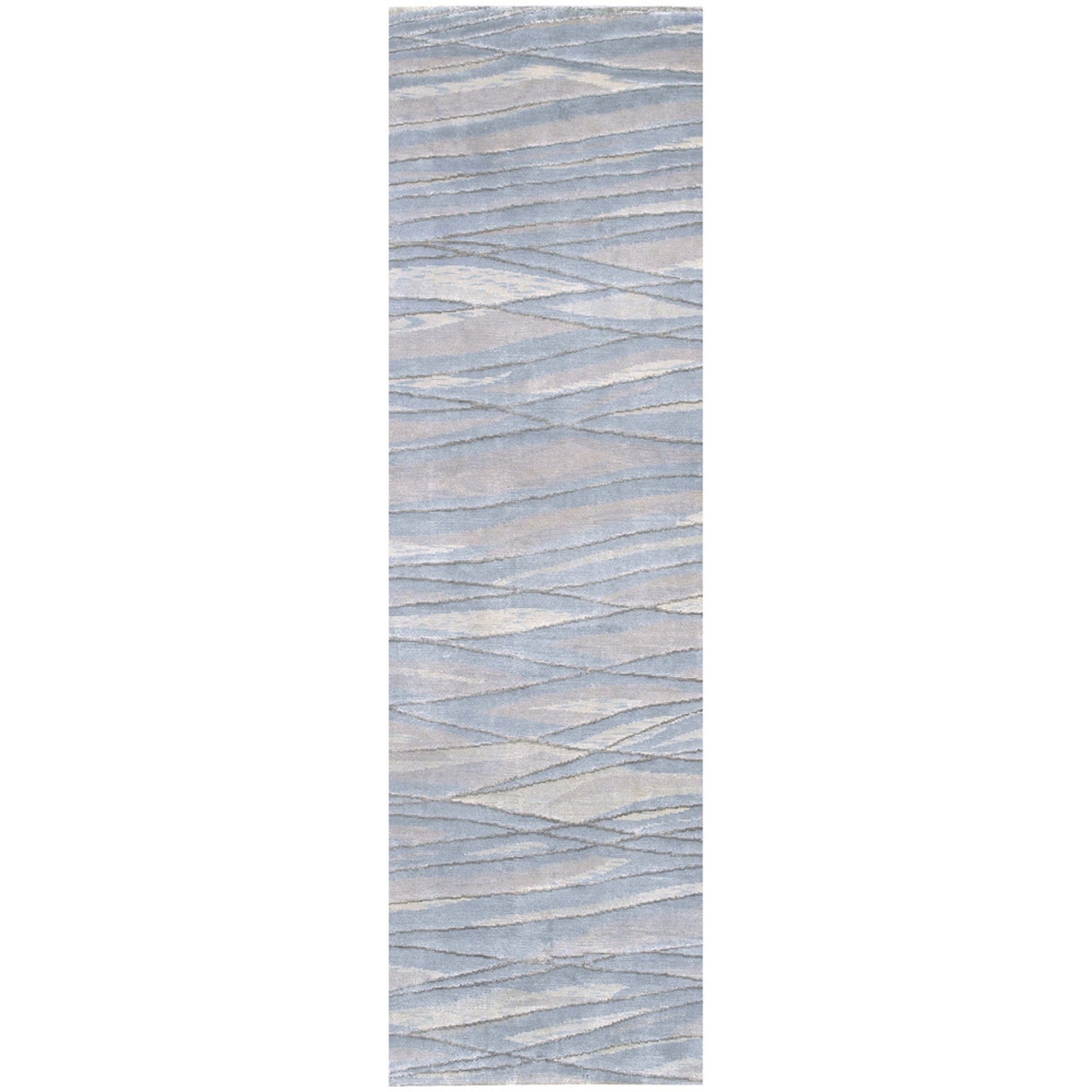 Shibui SH-7406 Indoor/Outdoor Rug by Surya in light blue, light gray, light sage, off-white, brown. Made from 100% semi-worsted new zealand wool in a unique style.