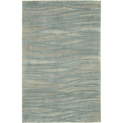 Shibui SH-7406 Indoor/Outdoor Rug by Surya in light blue, light gray, light sage, off-white, brown. Made from 100% semi-worsted new zealand wool in a unique style.