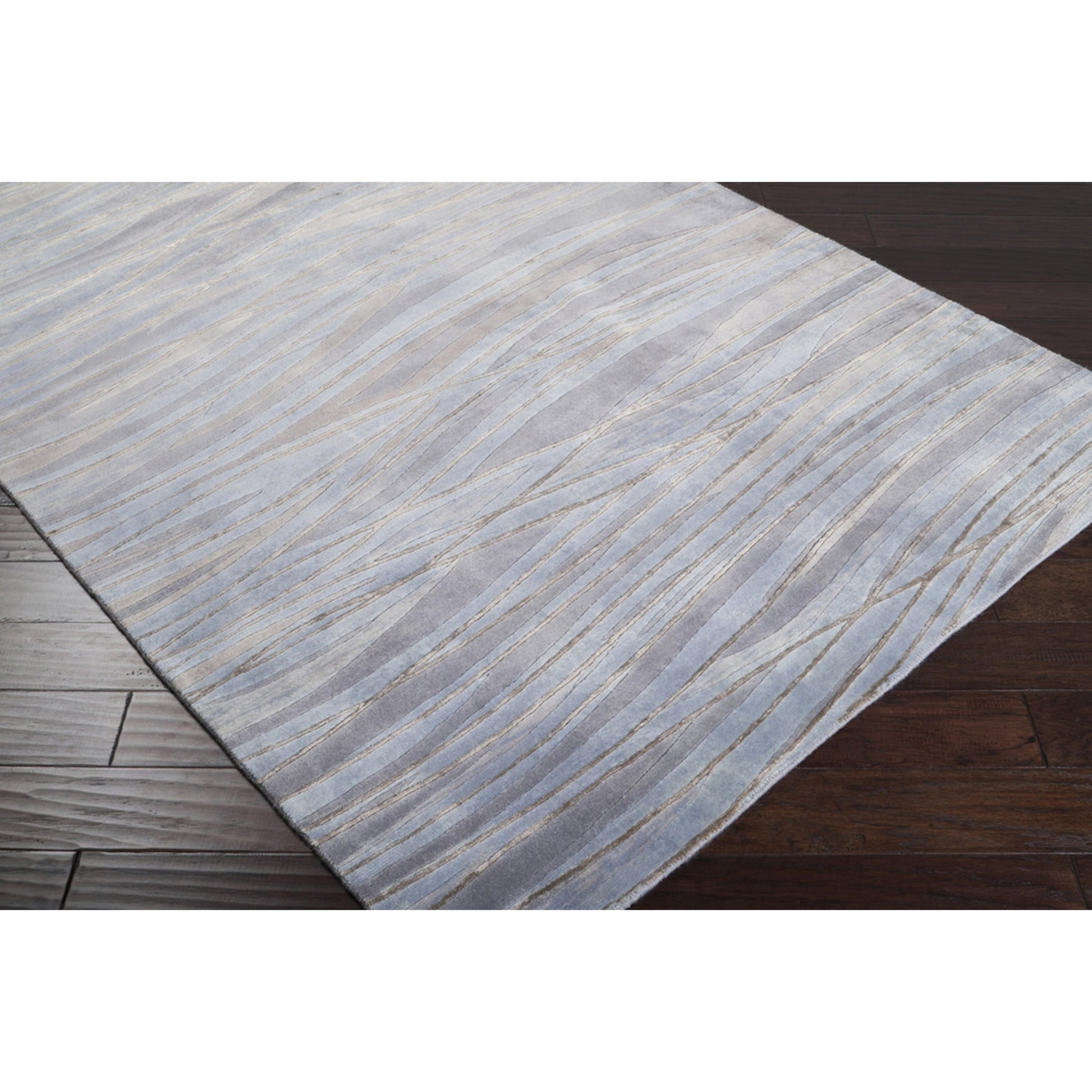 Shibui SH-7406 Indoor/Outdoor Rug by Surya in light blue, light gray, light sage, off-white, brown. Made from 100% semi-worsted new zealand wool in a unique style.