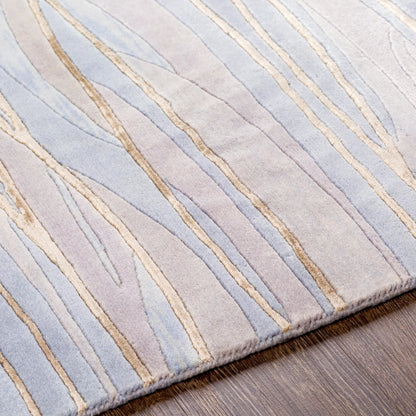 Shibui SH-7406 Indoor/Outdoor Rug by Surya in light blue, light gray, light sage, off-white, brown. Made from 100% semi-worsted new zealand wool in a unique style.