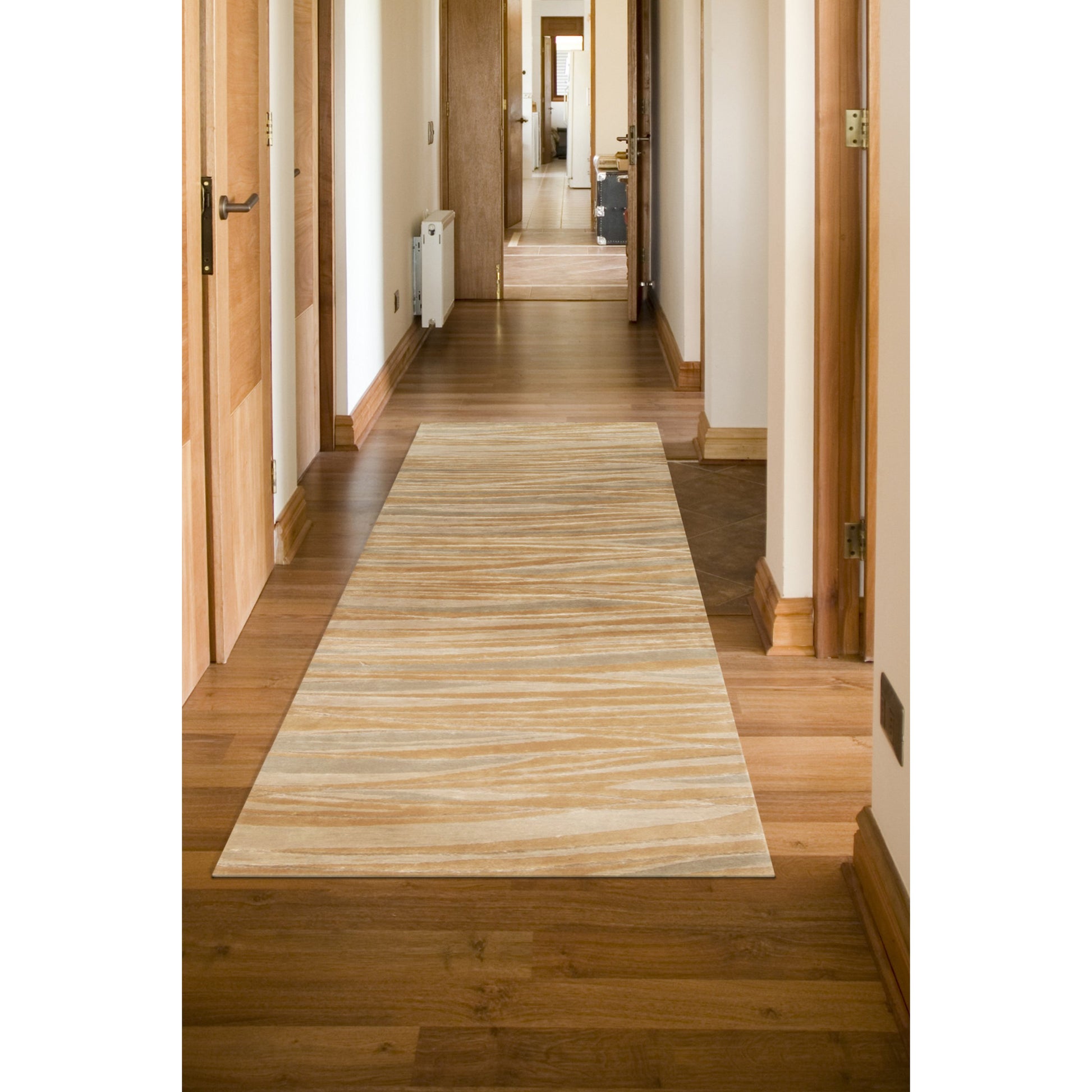 Shibui SH-7406 Indoor/Outdoor Rug by Surya in light blue, light gray, light sage, off-white, brown. Made from 100% semi-worsted new zealand wool in a unique style.