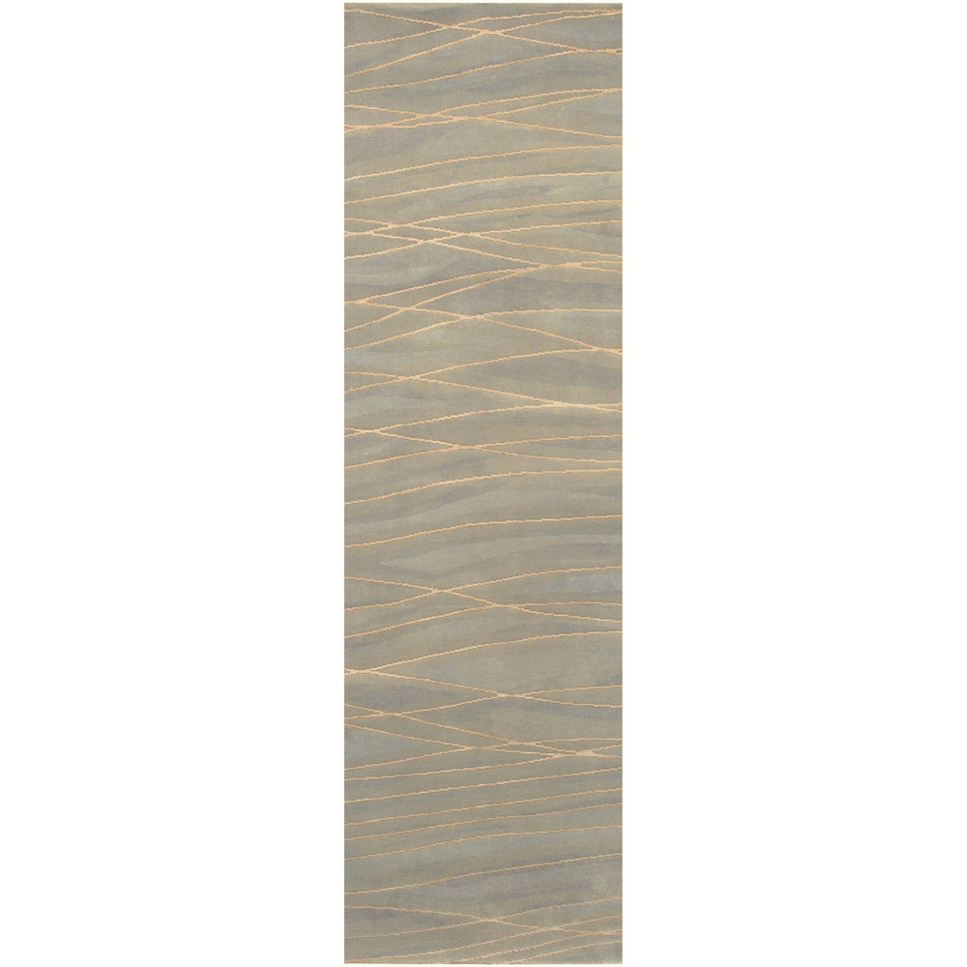 Shibui SH-7406 Indoor/Outdoor Rug by Surya in light blue, light gray, light sage, off-white, brown. Made from 100% semi-worsted new zealand wool in a unique style.