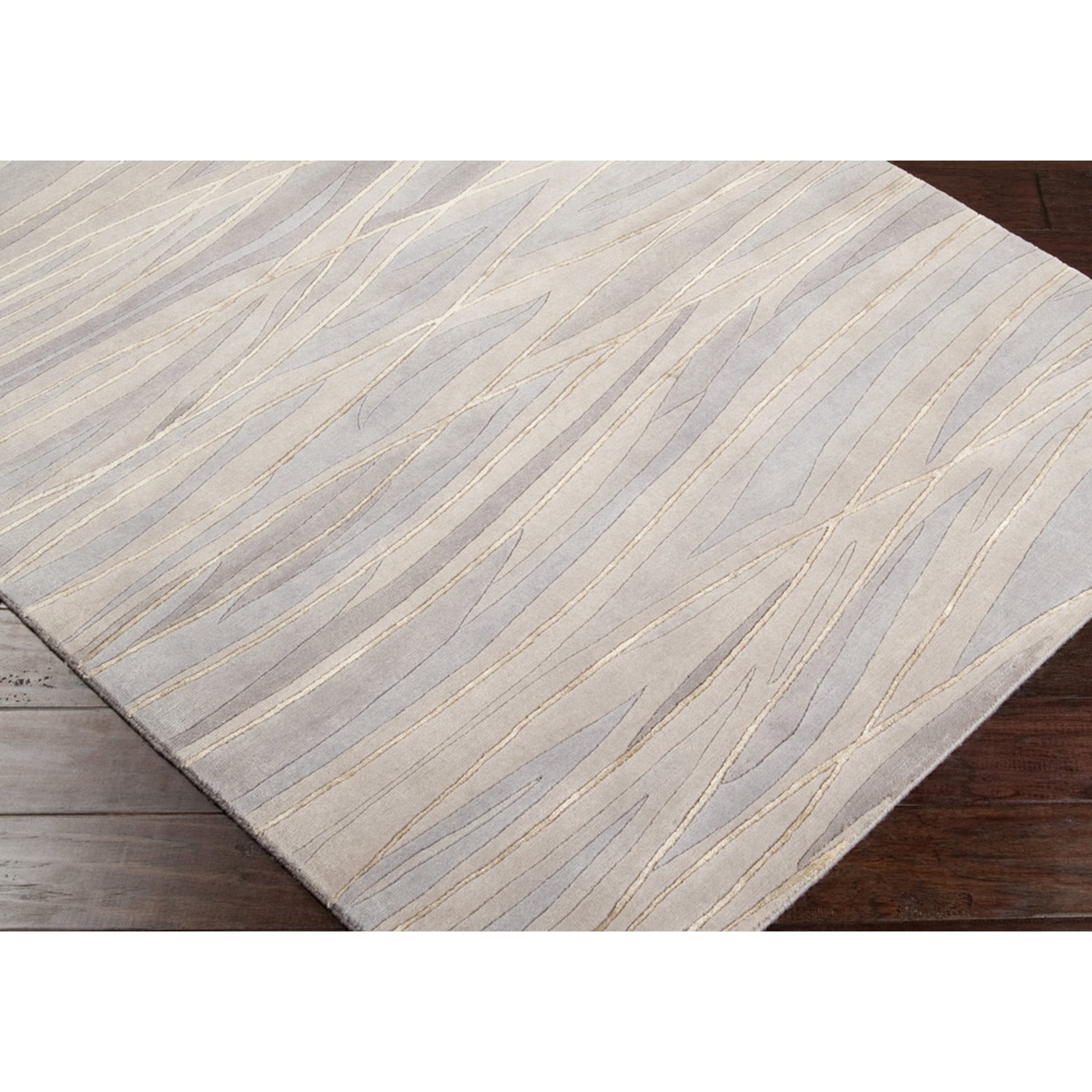 Shibui SH-7406 Indoor/Outdoor Rug by Surya in light blue, light gray, light sage, off-white, brown. Made from 100% semi-worsted new zealand wool in a unique style.