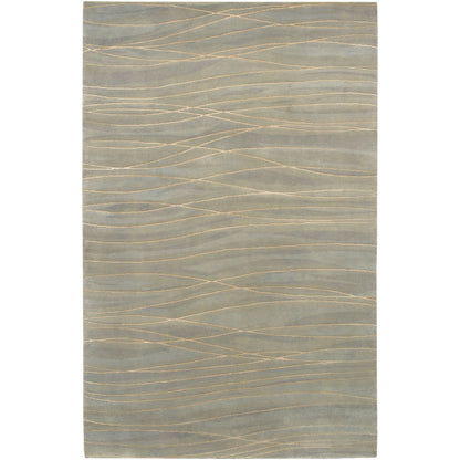 Shibui SH-7406 Indoor/Outdoor Rug by Surya in light blue, light gray, light sage, off-white, brown. Made from 100% semi-worsted new zealand wool in a unique style.