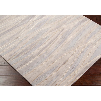 Shibui SH-7406 Indoor/Outdoor Rug by Surya in light blue, light gray, light sage, off-white, brown. Made from 100% semi-worsted new zealand wool in a unique style.