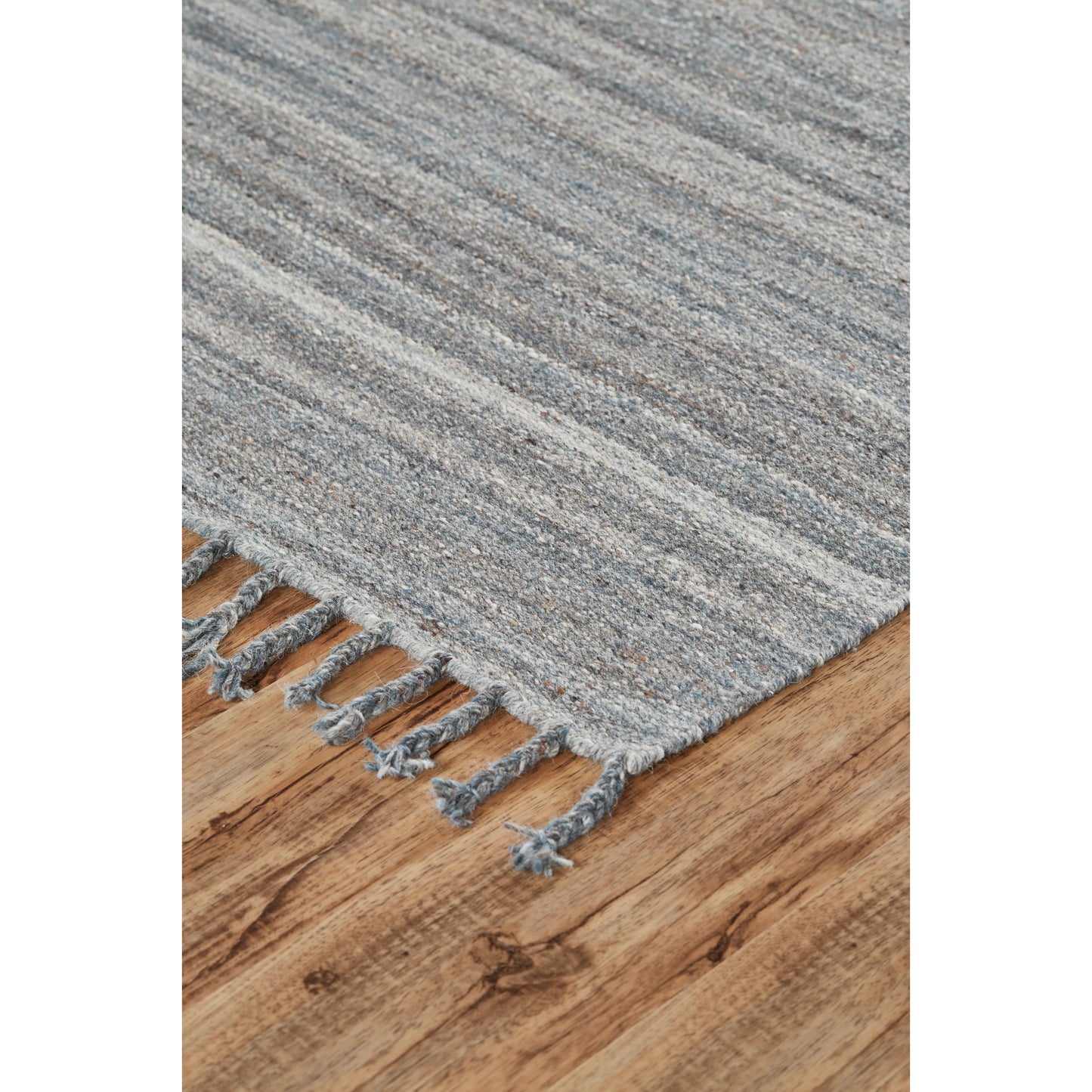 006 SI-1868677 | Closeup | Brady Transitional Stripes Rug - 0736F by Feizy in gray, blue, ivory. Made from wool, cotton in a unique style.