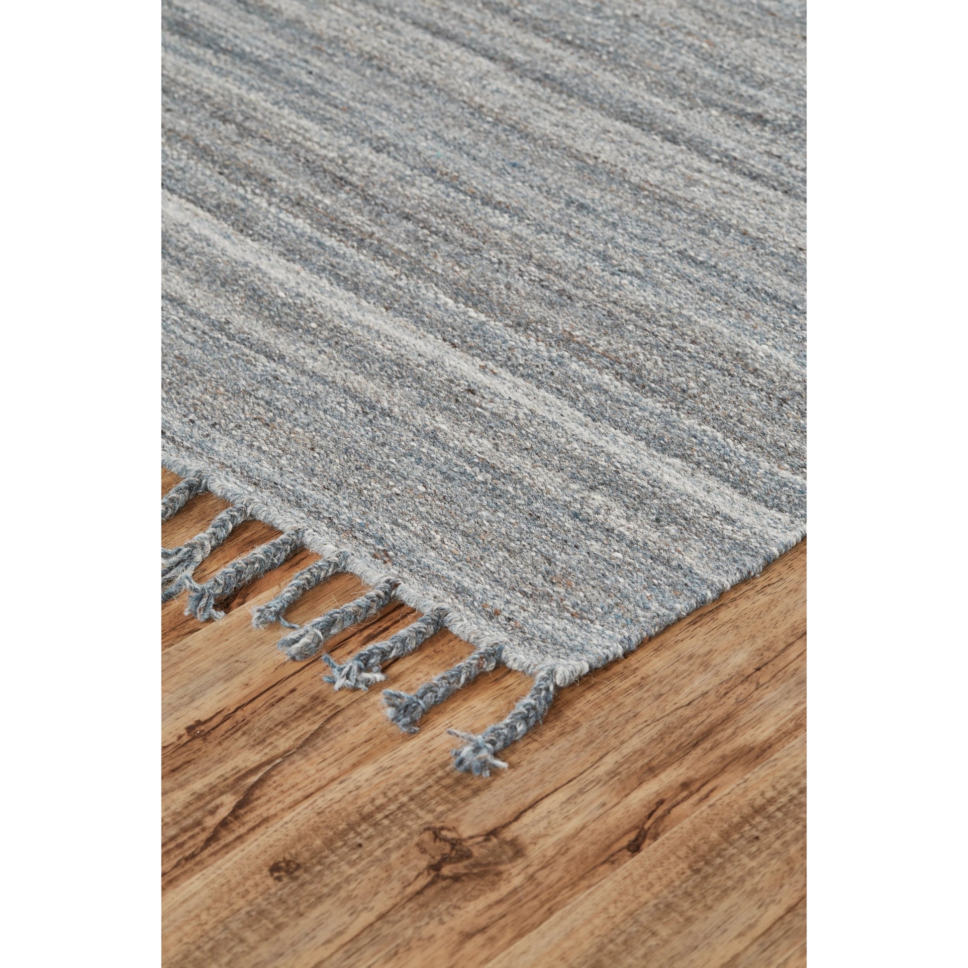 Brady Transitional Stripes Rug - 0736F by Feizy in gray, blue, ivory. Made from wool, cotton in a unique style.