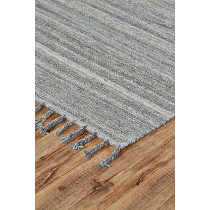 Brady Transitional Stripes Rug - 0736F by Feizy in gray, blue, ivory. Made from wool, cotton in a unique style.