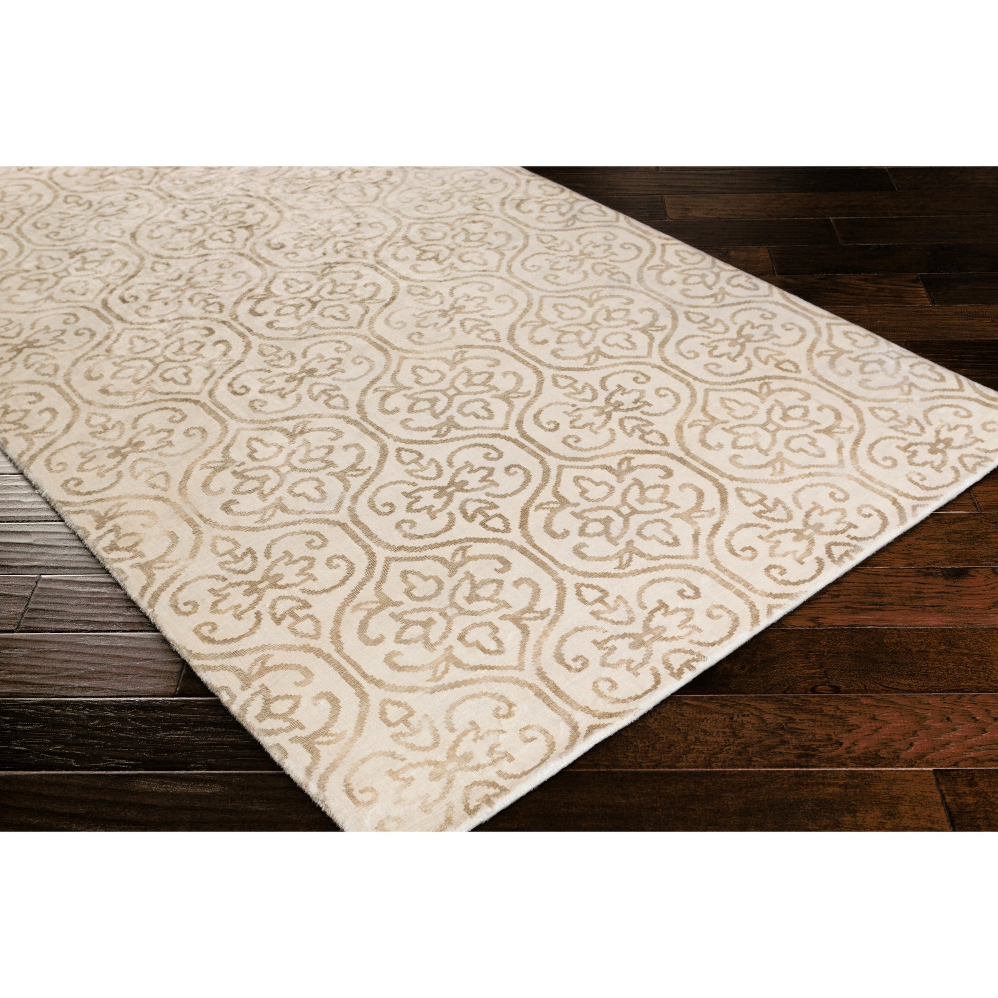 Shibori Rug - 12890 by Surya in ivory, olive. Made from 100% viscose in a unique style.