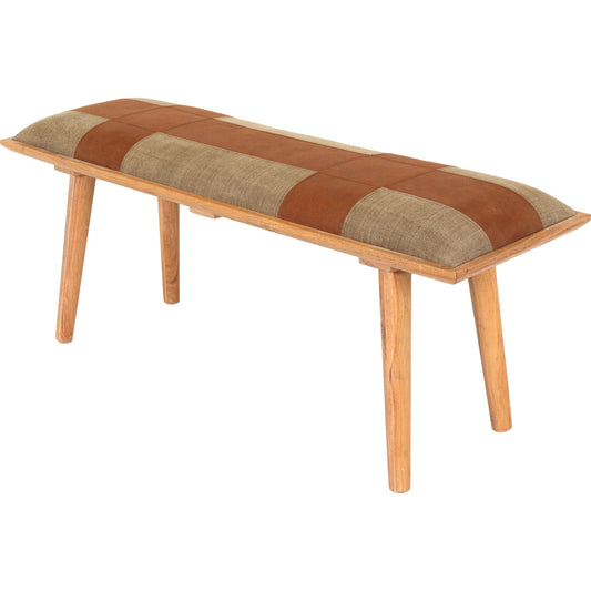 Sacsha - 30225 by Livabliss in brown, light beige. Made from cotton, faux leather, 100% manufactured wood, 100% wood in a rustic style.