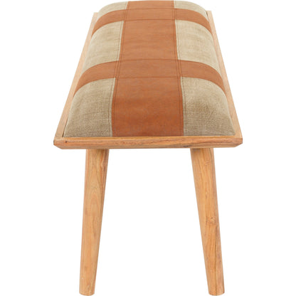 Sacsha - 30225 by Livabliss in brown, light beige. Made from cotton, faux leather, 100% manufactured wood, 100% wood in a rustic style.