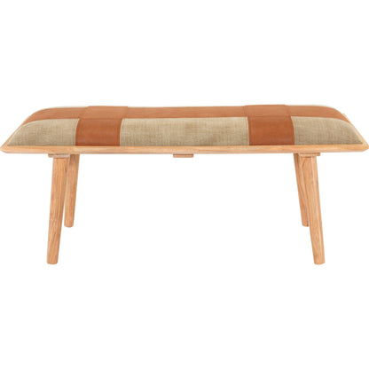 Sacsha - 30225 by Livabliss in brown, light beige. Made from cotton, faux leather, 100% manufactured wood, 100% wood in a rustic style.