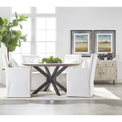 Shelter Slipcover Arm Chair by Essentials For Living in natural gray, livesmart peyton-pearl. Made from solid birch, plywood, 98% polyester, 2% nylon in a transitional style.