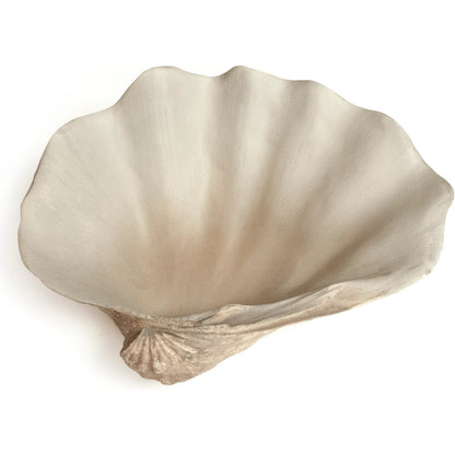 Tridacna Half Shell Bowl by Zentique in off-white, taupe. Made from resin in a transitional style.
