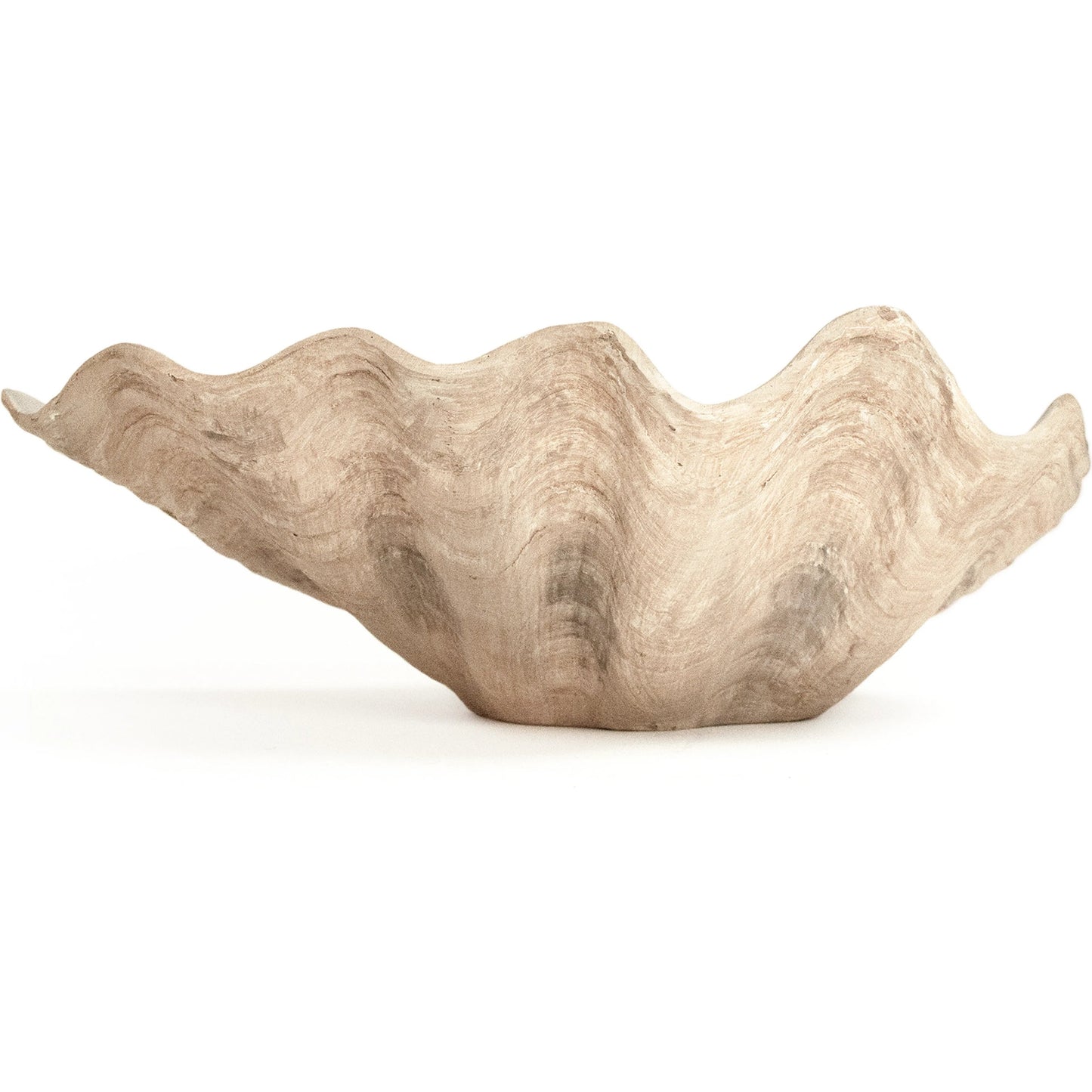 004 SI-2448983 | Additional Silo | Tridacna Half Shell Bowl by Zentique in off-white, taupe. Made from resin in a transitional style.