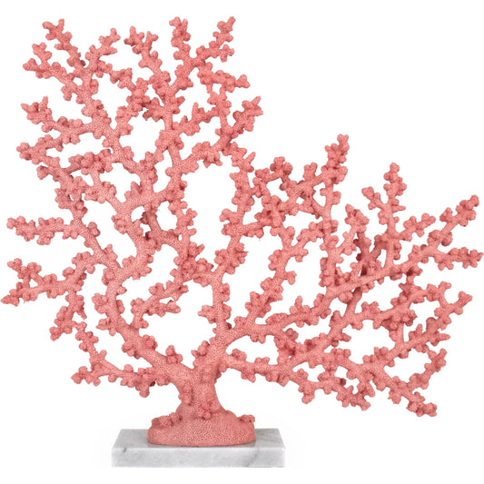 Coral Accent Décor by Zentique in coral, marble. Made from resin in a modern style.