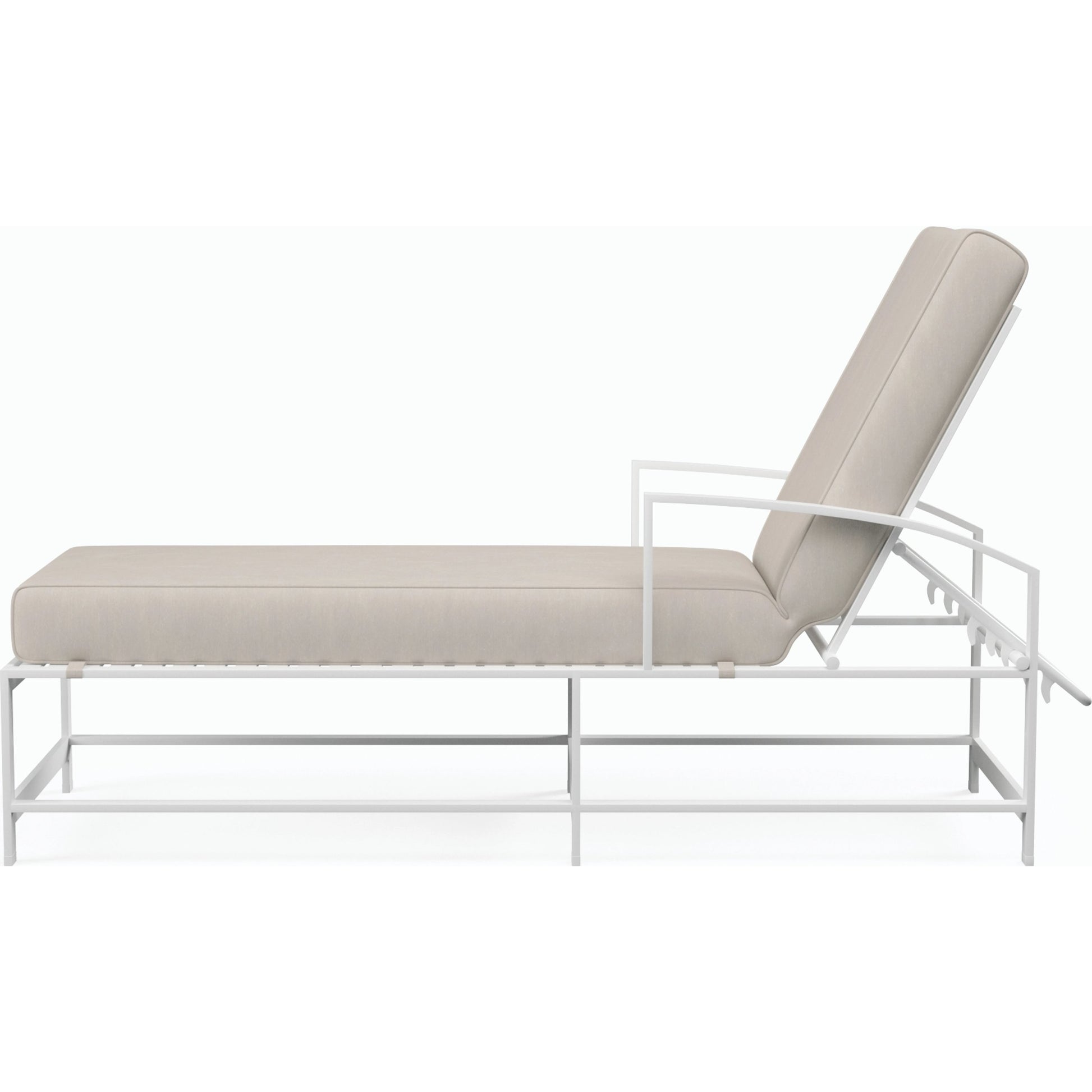 Bristol Outdoor Double Chaise in Canvas Flax w/ Self Welt by Sunset West in white. Made from aluminum in a modern style.