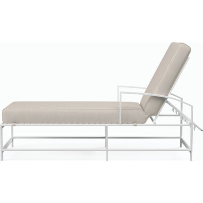 Bristol Outdoor Double Chaise in Canvas Flax w/ Self Welt by Sunset West in white. Made from aluminum in a modern style.