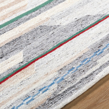 Stockholm Rug - 532433 by Surya in ivory, charcoal, mustard, forest green, crimson, teal, coral. Made from wool in a unique style.
