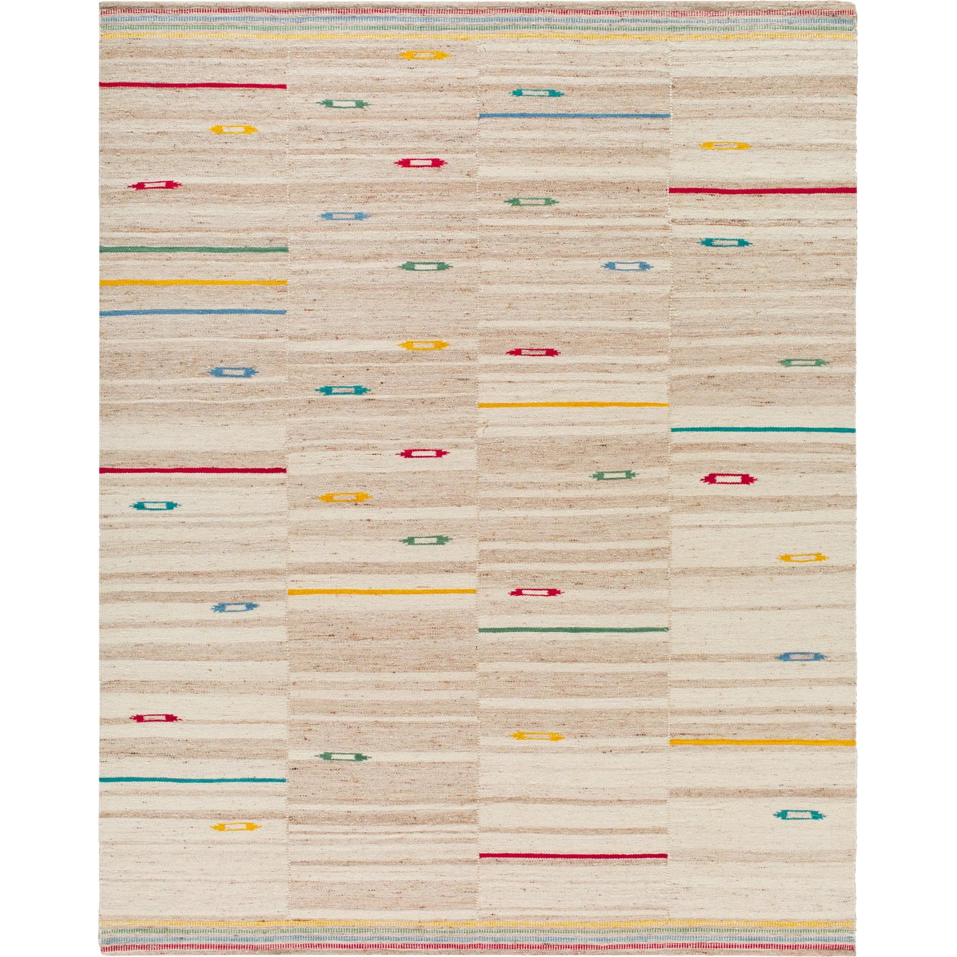 Stockholm Rug - 532442 by Surya in beige, sand, crimson, mustard, teal, olive, sky blue. Made from wool in a unique style.