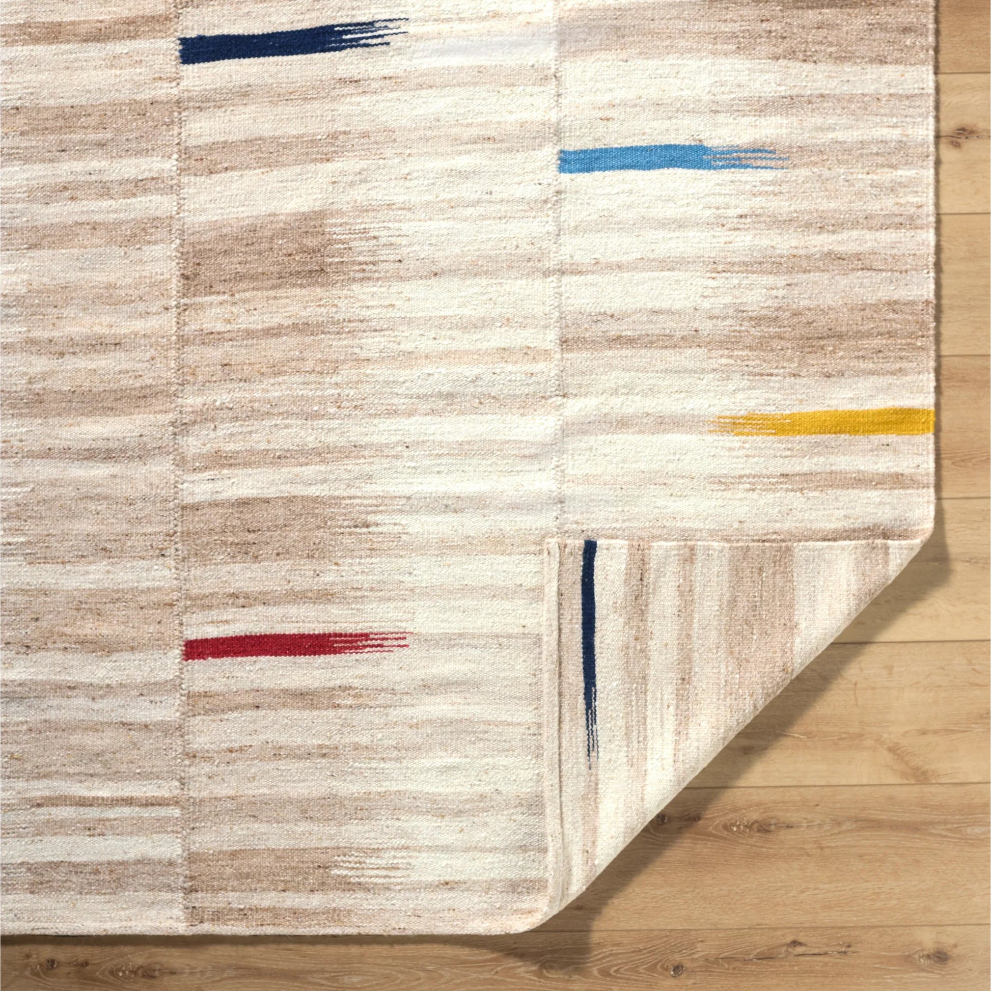 Stockholm Rug - 532451 by Surya in beige, sand, crimson, navy, mustard, sky blue. Made from wool in a unique style.