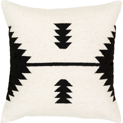 Shiprock Pillow - 32292 by Livabliss in black, cream. Made from 80% wool, 20% cotton, 100% cotton in a eclectic & global style.