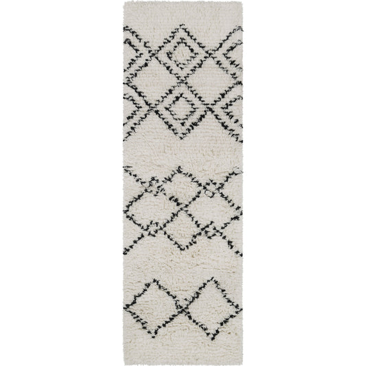Sherpa Rug - 21356 by Surya in black, ivory. Made from 100% wool in a unique style.