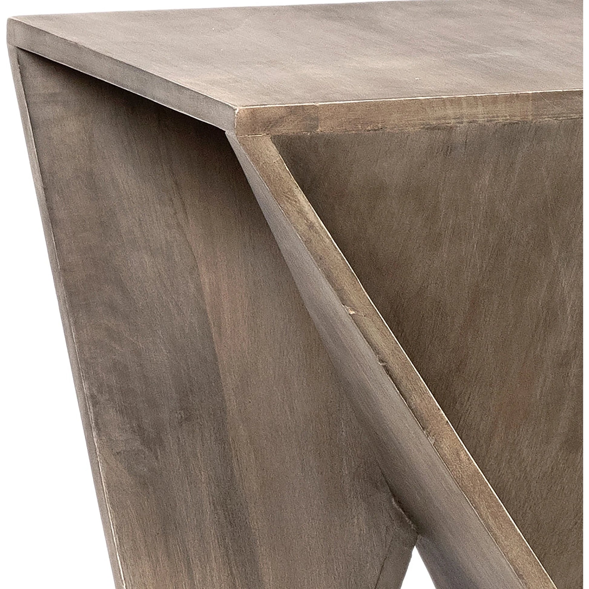 Prado Sculptural Side Table by Arch & Plane in grey, brown and grey wash with acrylic sealed finish. Made from mango wood in a modern style.