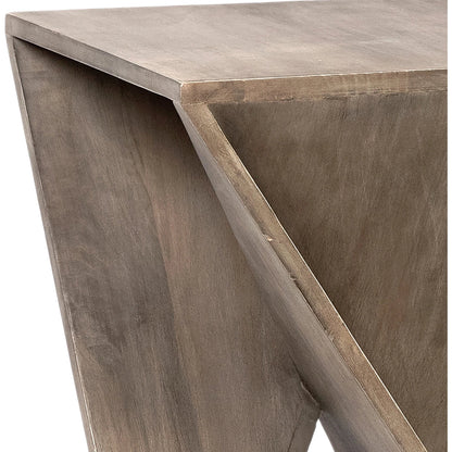 Prado Sculptural Side Table by Arch & Plane in grey, brown and grey wash with acrylic sealed finish. Made from mango wood in a modern style.