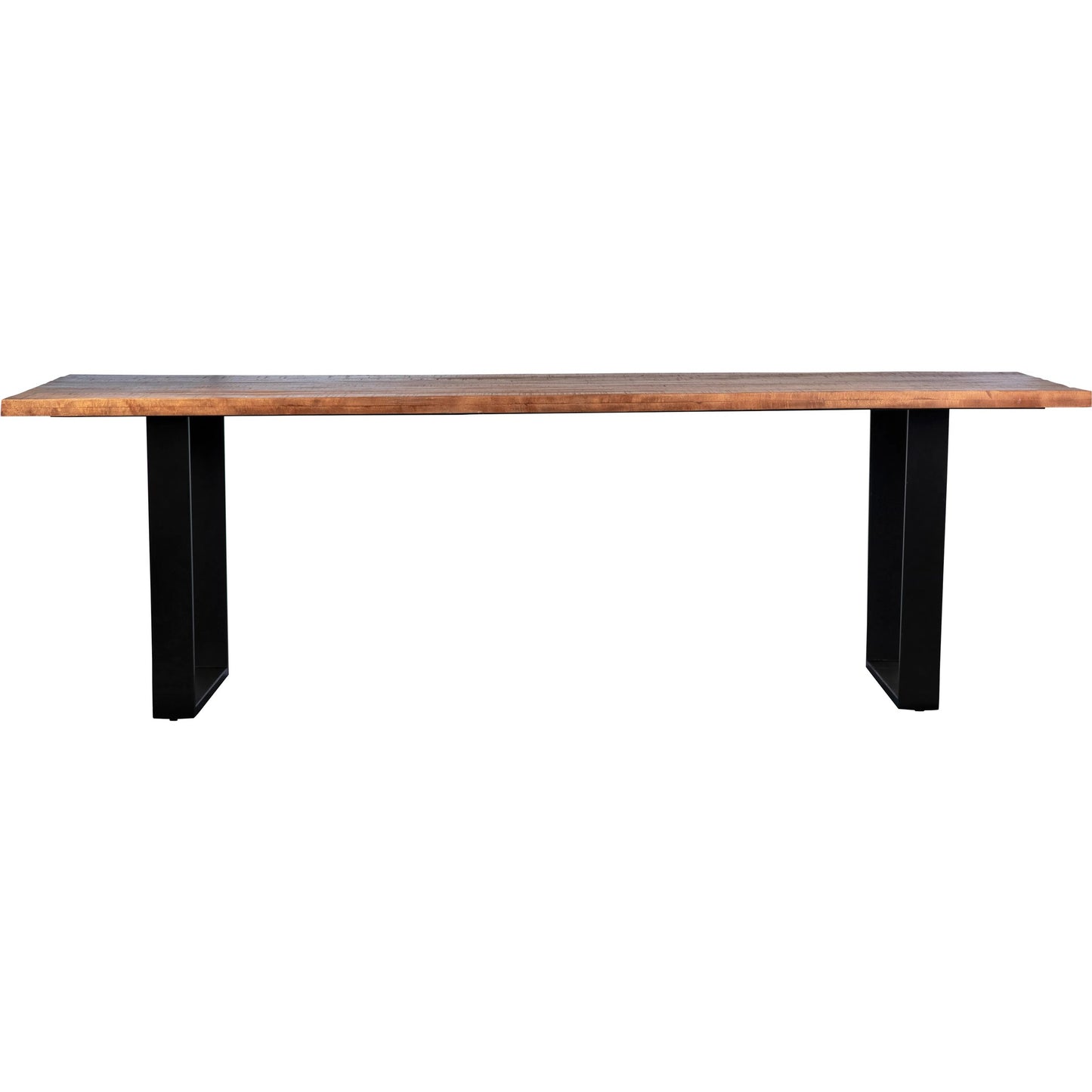002 SI-2351185 | Additional Silo | Braeden Dining Table by Arch & Plane in medium brown sealed top, black base. Made from acacia wood top, iron base in a traditional style.