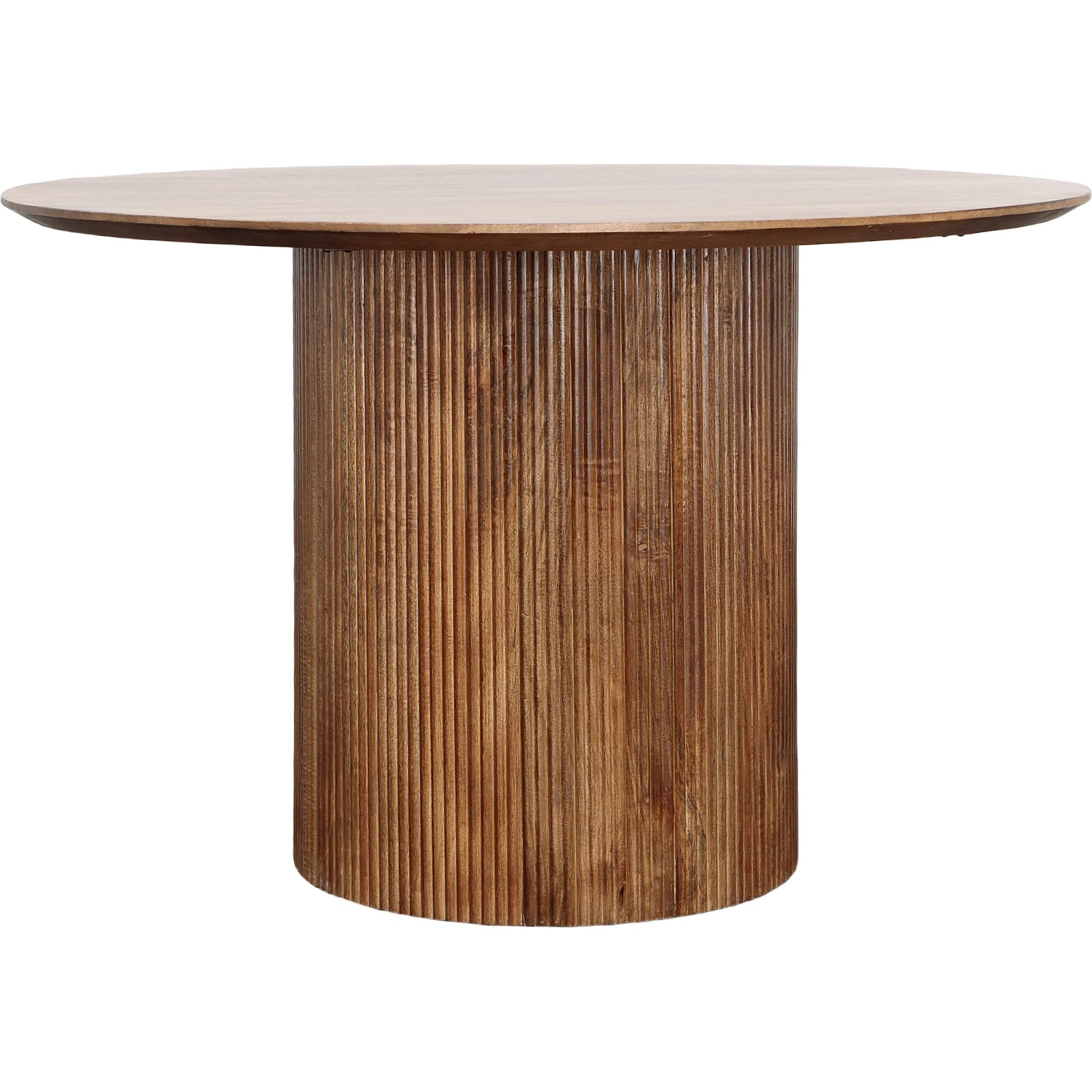 Shelva Dining Table by Arch & Plane in medium brown. Made from mango wood in a transitional style.